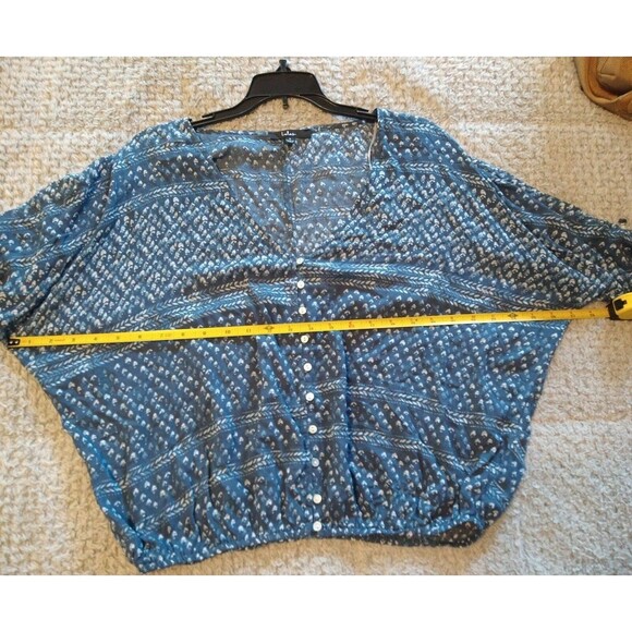 Lulus Blue & White Top Small Nwt Tassel Feminine ruched Boho Cottage Core - Picture 8 of 11